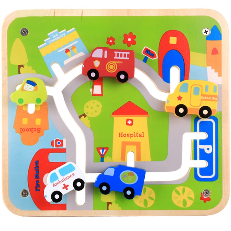 Детский 3D пазл лабиринт Детские деревянные игрушки полицейский пожарный