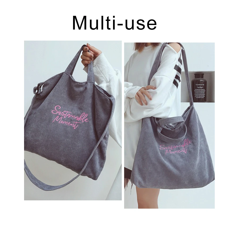 Herald модная Вельветовая Сумка-тоут с надписью Женская Повседневная наплечная