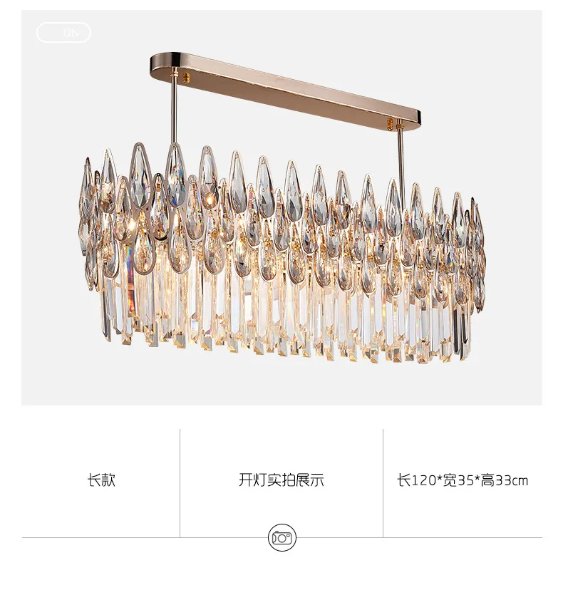 

Postmodern light luxury crystal chandeliers round creative living room dining bedroom lamp