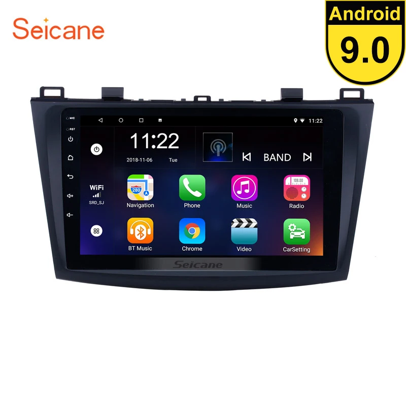 Seicane 9 дюймов Android 9,0 Автомобильный gps для 2009 2010 2011 2012 MAZDA 3 навигация Радио стерео блок плеер Поддержка DVR OBD 3g
