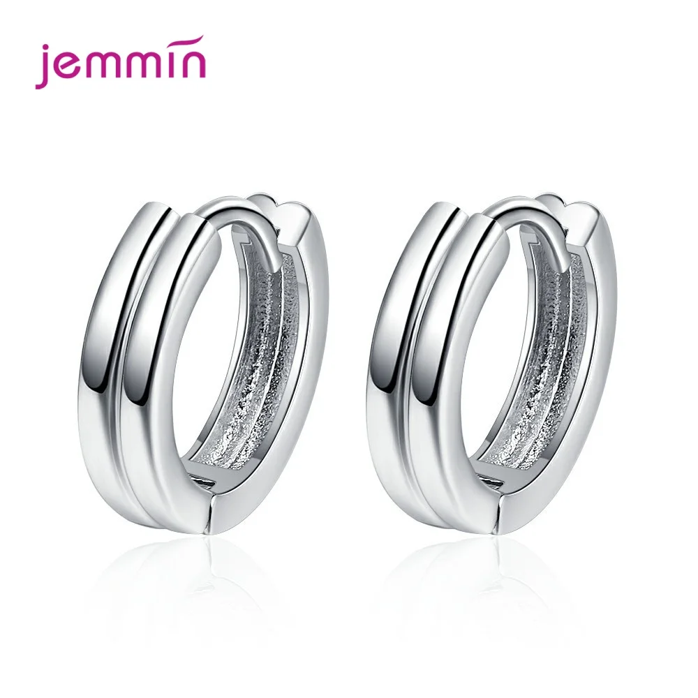 

Authentic Silver Wedding Earring 925 Sterling Silver Circle Double Layers Hoop Earrings For Women Bridal Wedding Jewelry