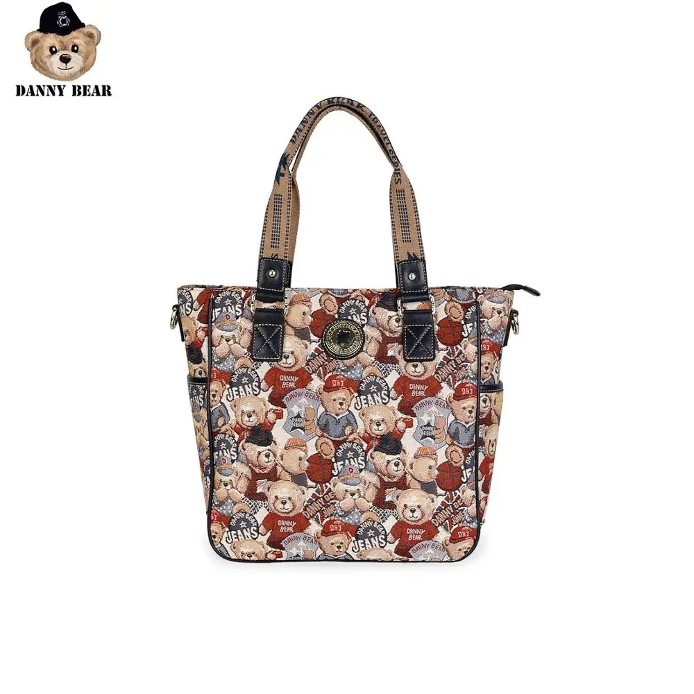 Винтажная сумка на плечо Дэнни медведь для женщин через с принтом ручная