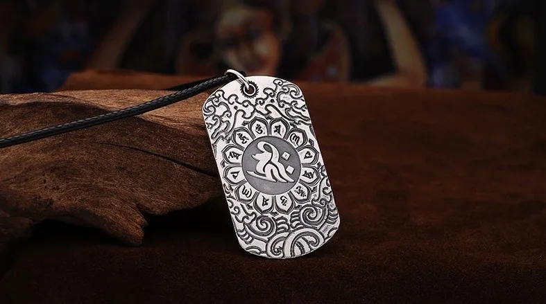 Подвеска мантра из серебра 925 пробы Wenwan ручной работы с шестью символами