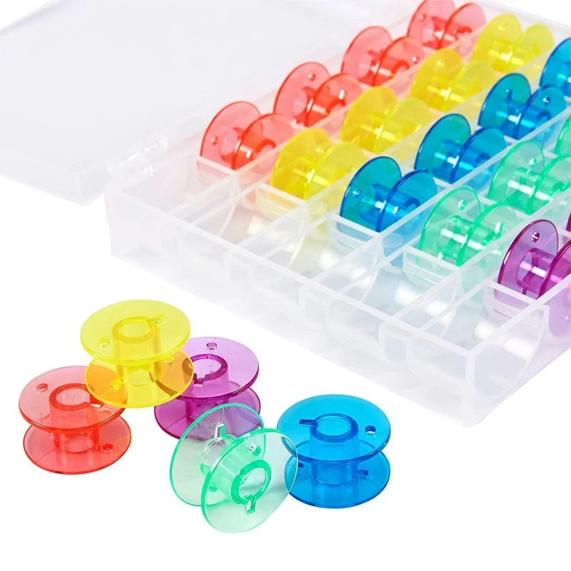 

KAOBUY Household Sewing Machine Bobbins Plastic Colorful Empty Bobbins Spool for Sewing Machine Home Sewing Accessories