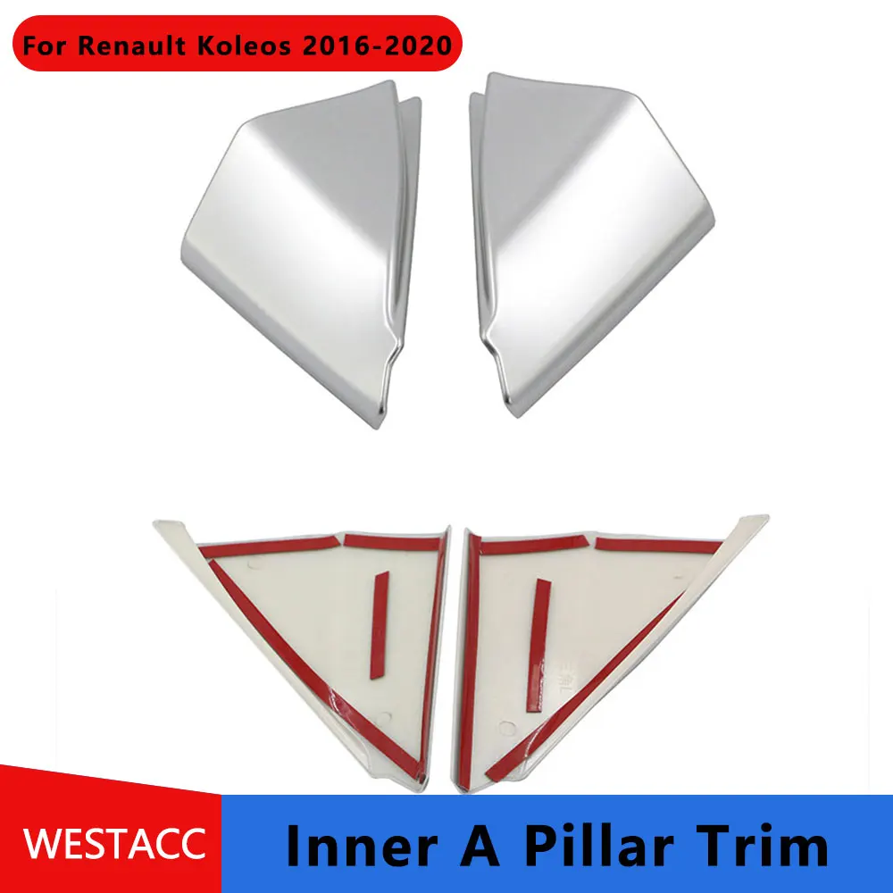

2Pcs/Set Car Inner Front Window Triangel A Pillar Trim Cover Sticker for Renault Koleos 2016 - 2020 Interior Accessories