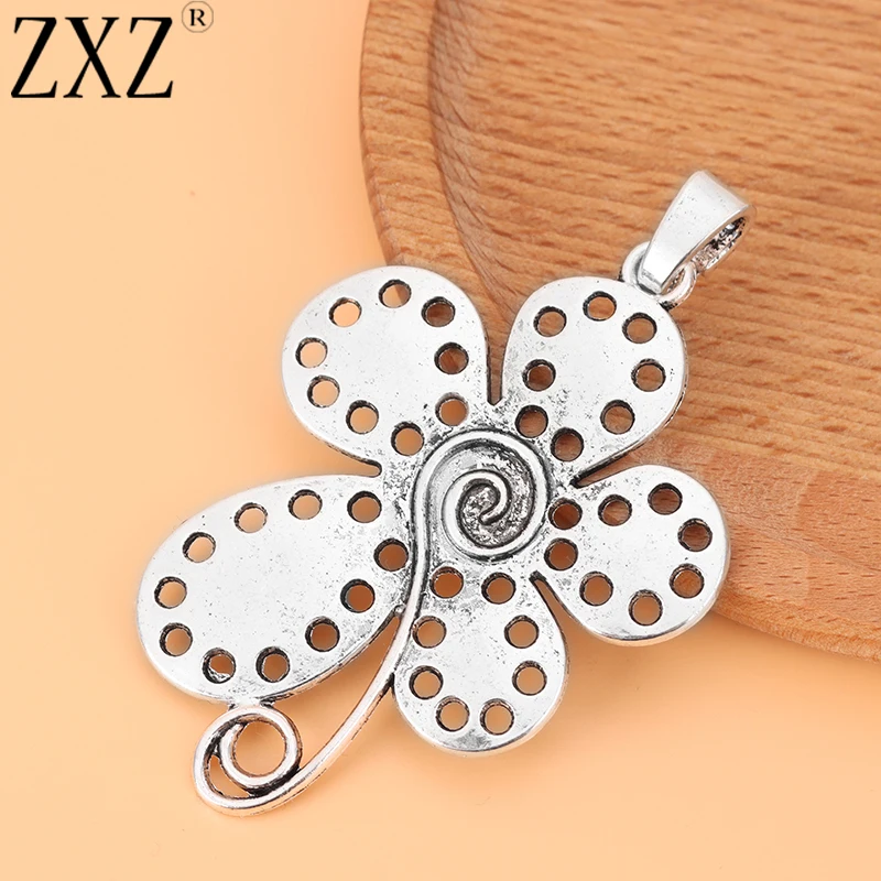 Фото ZXZ 2 шт. большой цветок спиральный дизайн подвески для ожерелья ювелирные изделия