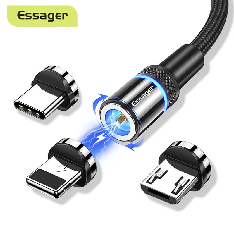 

Магнитный USB-кабель Essager, для iPhone, Samsung, Xiaomi