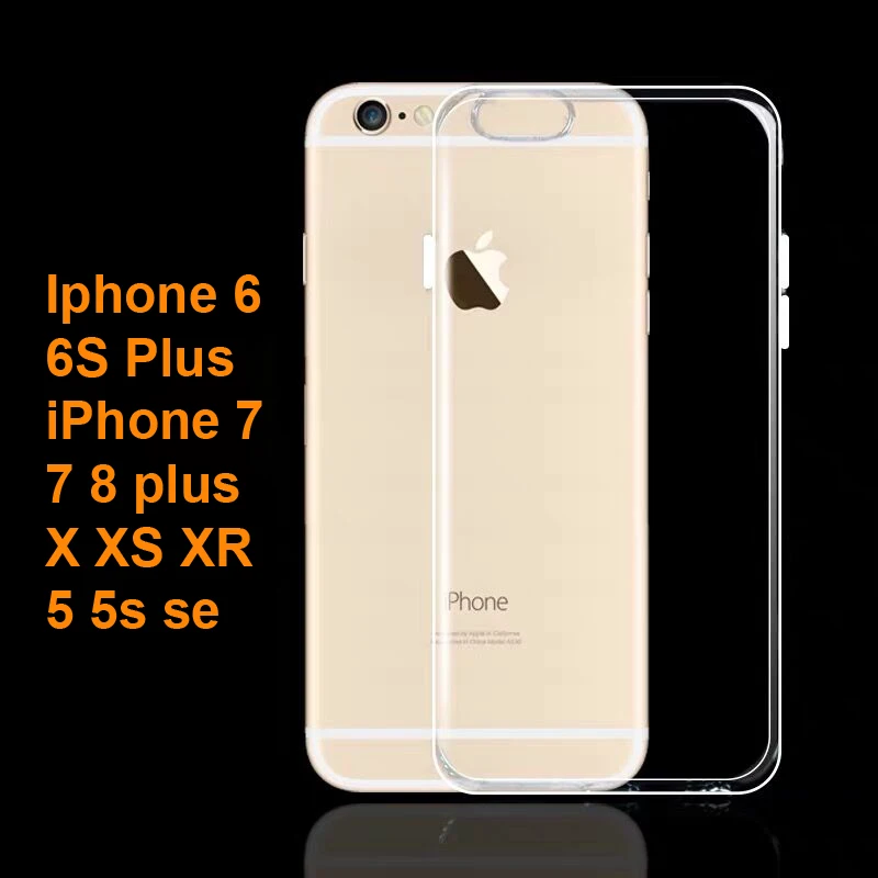 Прозрачный чехол для телефона iPhone 7 X Мягкий силиконовый прозрачная задняя крышка