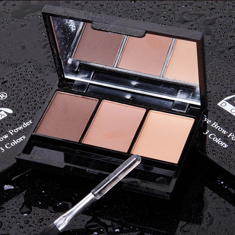 3 Color Eyebrow Powder Palette Cosmetic Brand Eye Brow Enhancer Professional Waterproof Makeup Shadow With Brush Mirror Box |