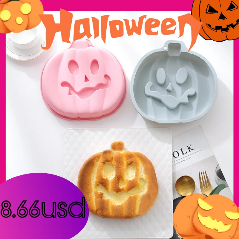 

Halloween Pumpkin Silicone Bakeware 8-inch French Dessert Mousse Baking Tool Halloween Witch Shape Candy Silicone Mold
