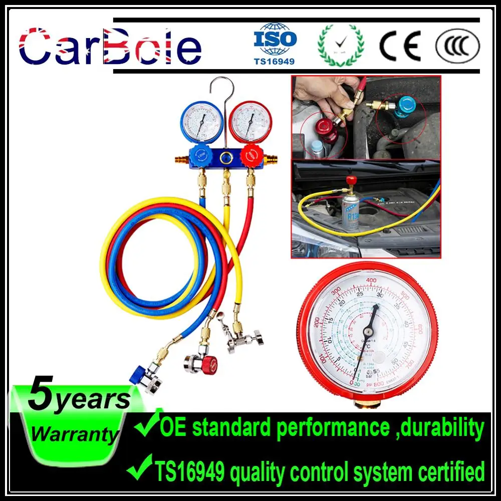 

CarBole AC A/C набор коллекторов с манометром вакуумный насос 4 чтения R134A R404A R22 R410A с адаптером и шлангом HVAC