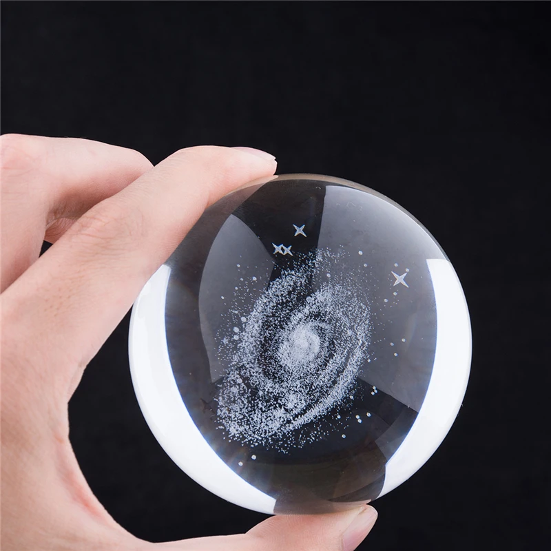 3D Galaxy Солнечный Системы хрустальный шар лазерная гравировка планет Стекло мяч Глобус Луны 60/70/80 мм Хрустальный шар подарок декор