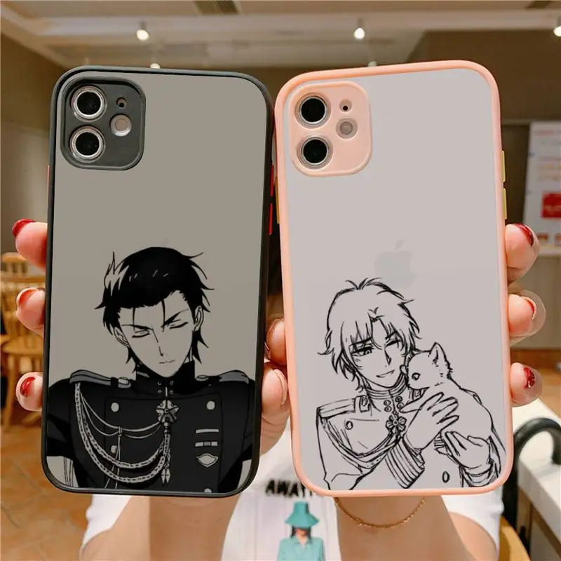 

Anime Seraph of the end Guren Ichinose Phone Case for iPhone X XR XS 7 8 Plus 11 12 pro MAX Translucent Matte Shockproof shell