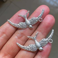 6pcs simplicity bird charms pendants diy handmade women necklace aesthetic accessoriesfindings jewelry making supplies