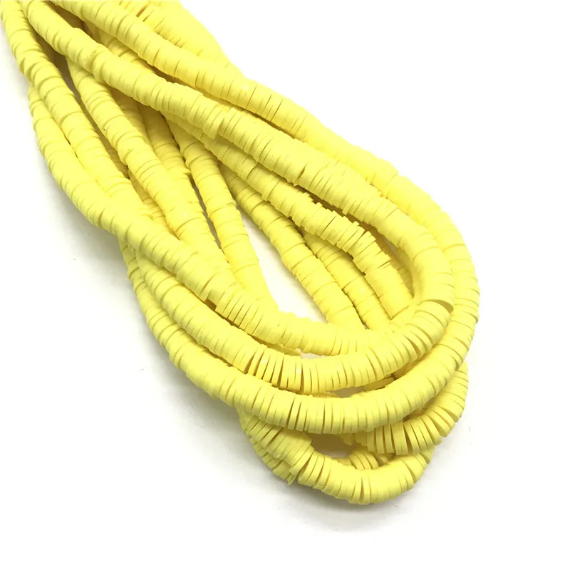 

16Inch About 450-500pcs 6mm Flat Round Polymer Clay Beads Chip Disk Loose Spacer Handmade Beads For DIY Jewelry Making Bracelet