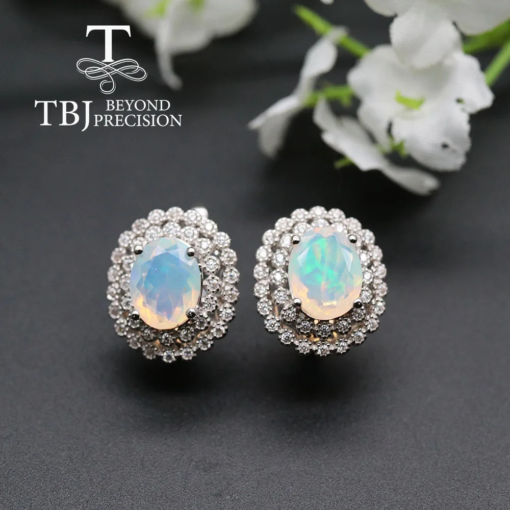 Серьги с опалом в стиле Дианы, высокое качество, 2.5ct опал с Эфиопией, ювелирные украшения из серебра 925 пробы, акция tbj