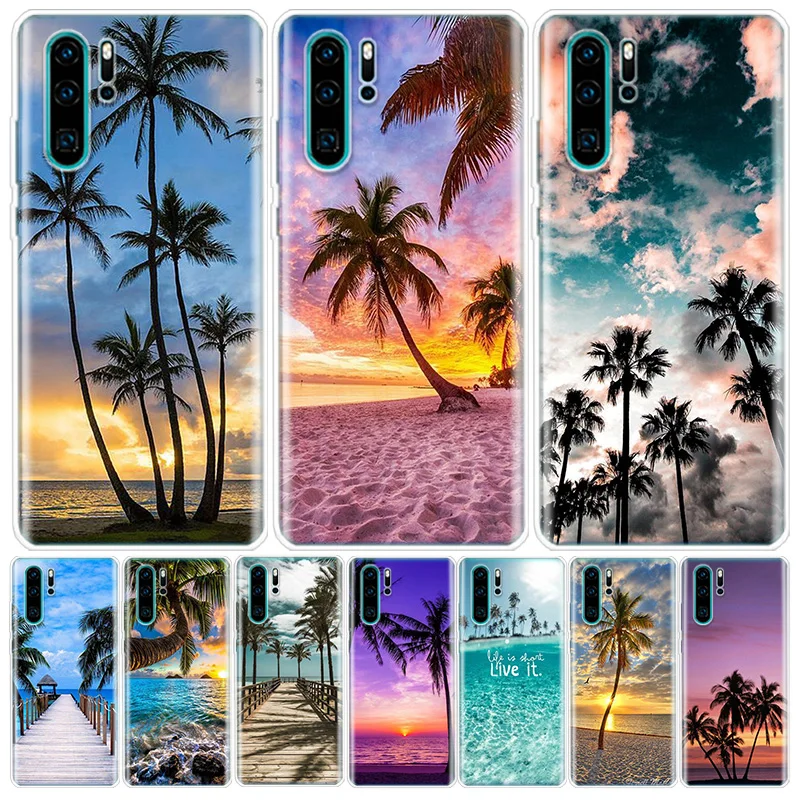 

Sunset palm trees summer beach Phone Case For Xiaomi X3 GT X4 NFC Pro 5G M2 M3 M4 Note 10 Lite F3 F2 F1 Mi A1 A2 A3 CC9E Cover S