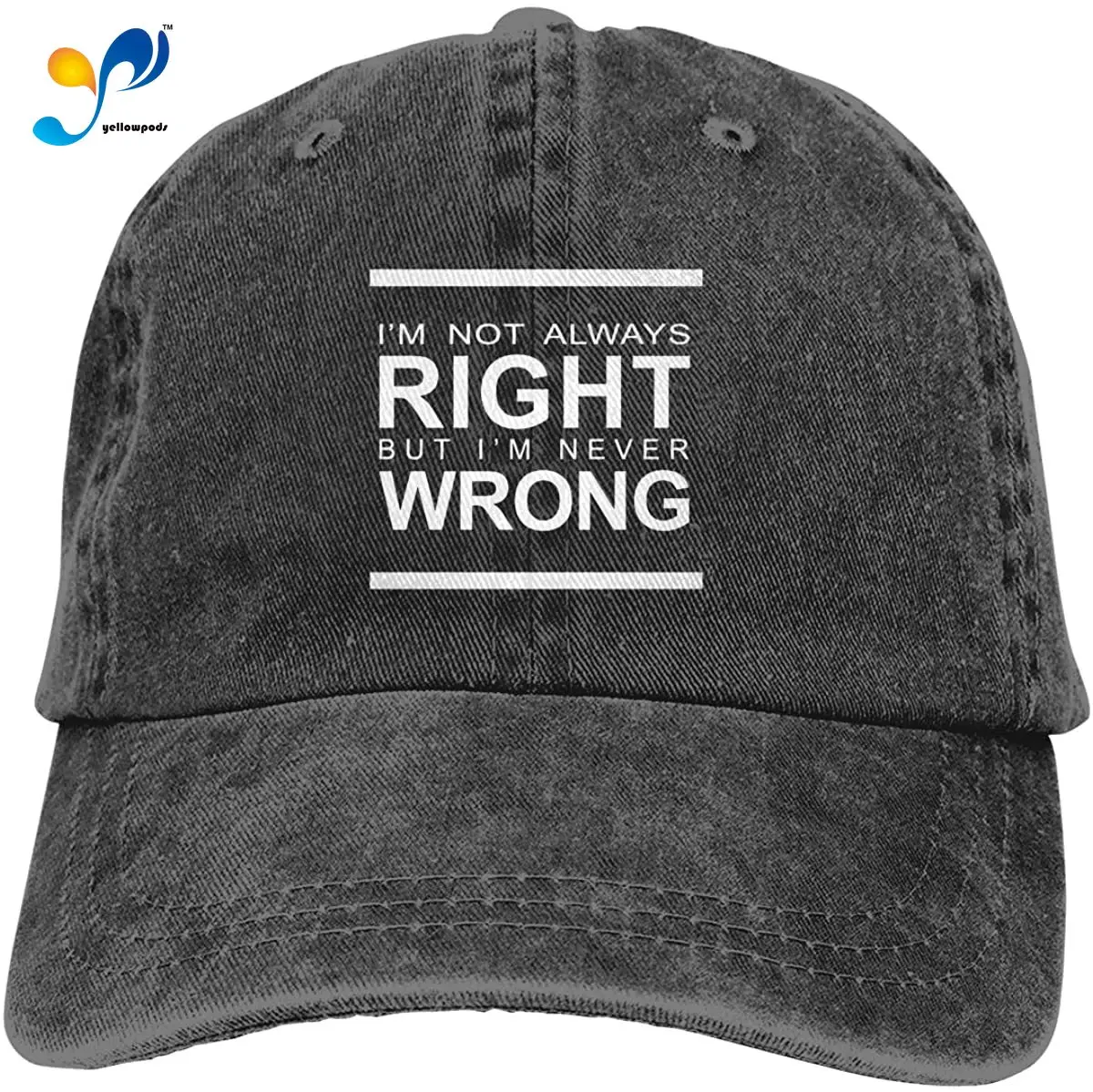 

Always Right I'm Never Wrong Unisex Soft Casquette Cap Fashion Hat Vintage Adjustable Baseball Caps