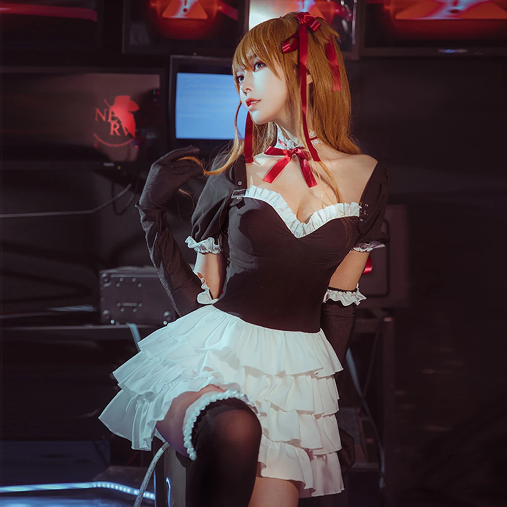 VEVEFHUANG Kосплей аниме Платье Евангелион Asuka Косплей Костюм Langley Soryu Готическая