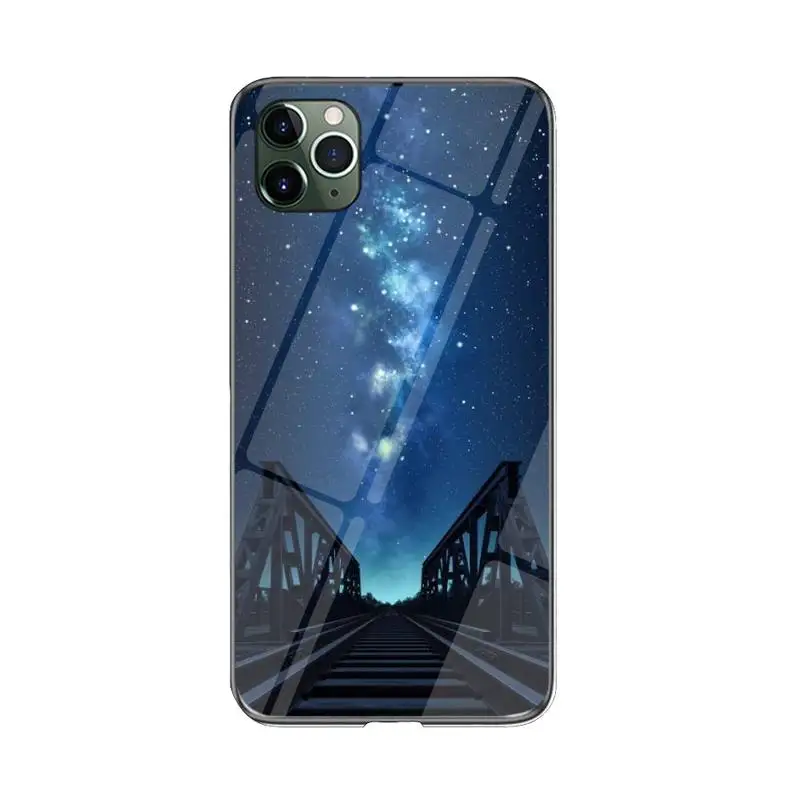 

FHNBLJ Night Stars Rail Road Bridge Phone Case For iPhone 12 mini 12 PRO Max 11 pro XS MAX 8 7 6 6S Plus X XR cover