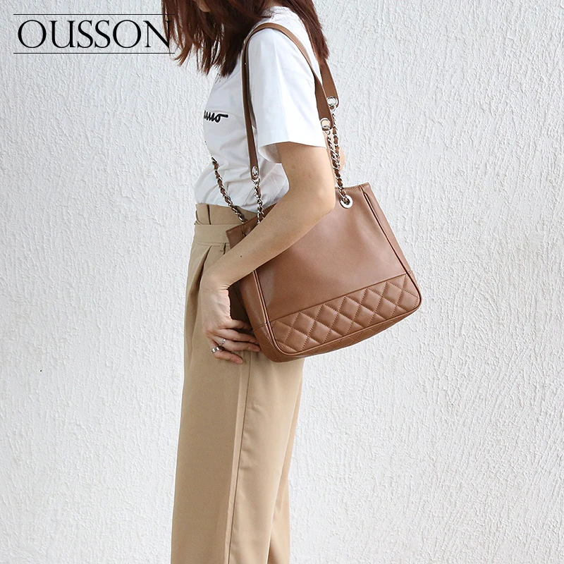 

OUSSON Hot Sale Women Fashion Leisure Office Ladies Work Large Capacity Shoulder Bag Ladies Soft Leather Tote Bag