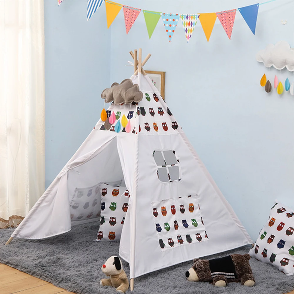 Детская палатка Katoenen, тканевая Игровая палатка Tipi House, детская палатка Meisjes Speelhuis, Wigwam, Spel Huis, Индия, Driehoek, палатка, камер, Декор, инструмент