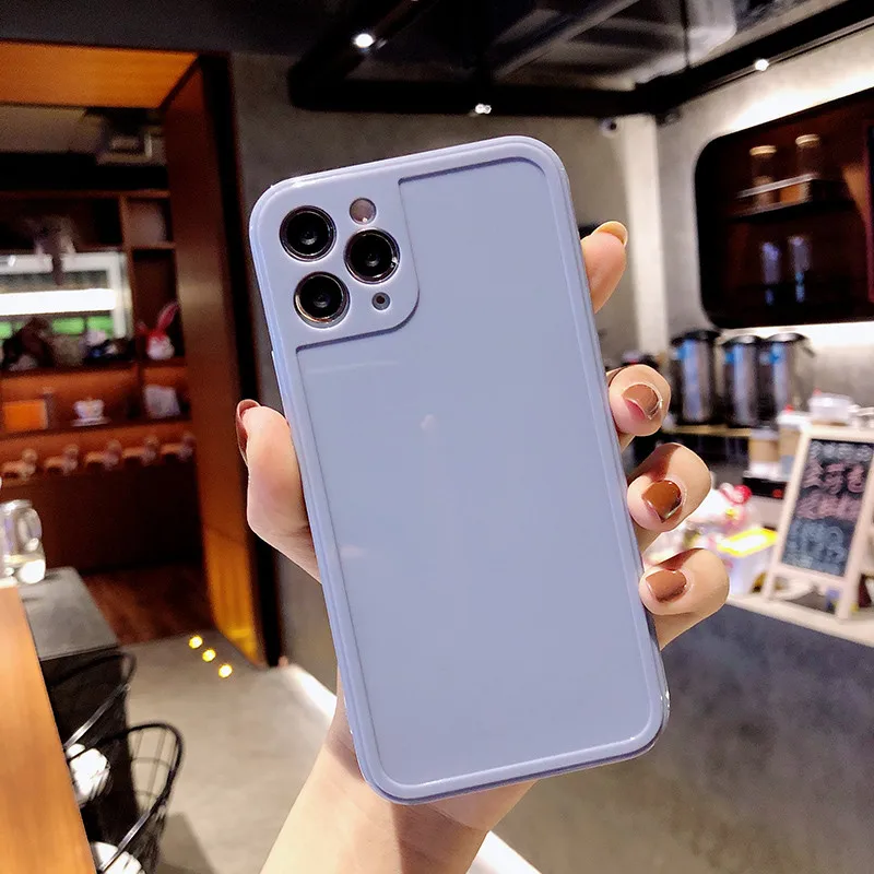 

Solid Color Anti-fall Soft Shell Protective Shell Phone Case Back Cover Coque For iPhone 12 MiNi 11 Pro XS Max XR X SE2 8 7 Plus