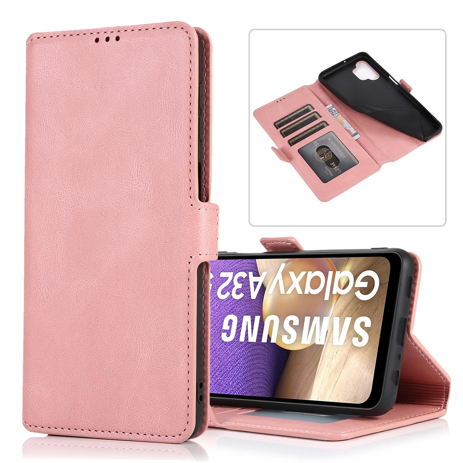 

Leather Flip Wallet Case For Samsung Galaxy M01 M31 M11 A21S A31 A32 A42 A52 A72 5G Card Stand Slot Phone Cover Coque