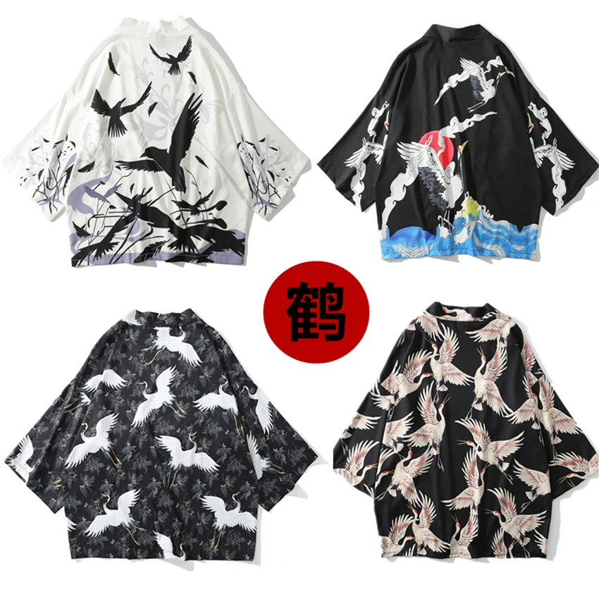 6 видов цветов Одежда в японском стиле кимоно халаты Haori традиционный принт