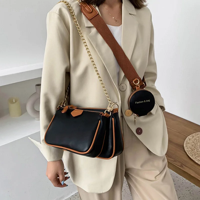 Популярные сумки для женщин 2020 модная сумка через плечо три в одном женские Сумки