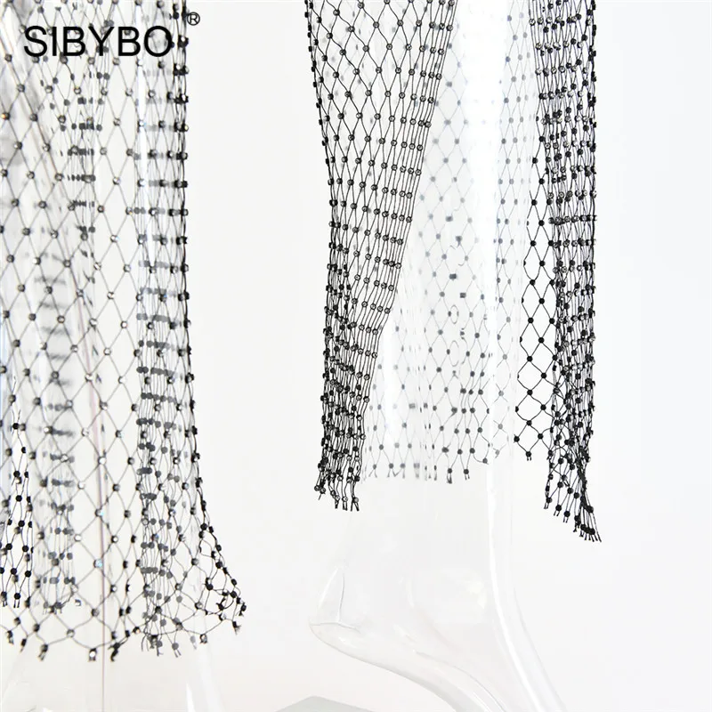 Женские сетчатые брюки SIBYBO летние открытые с высокой талией повседневные