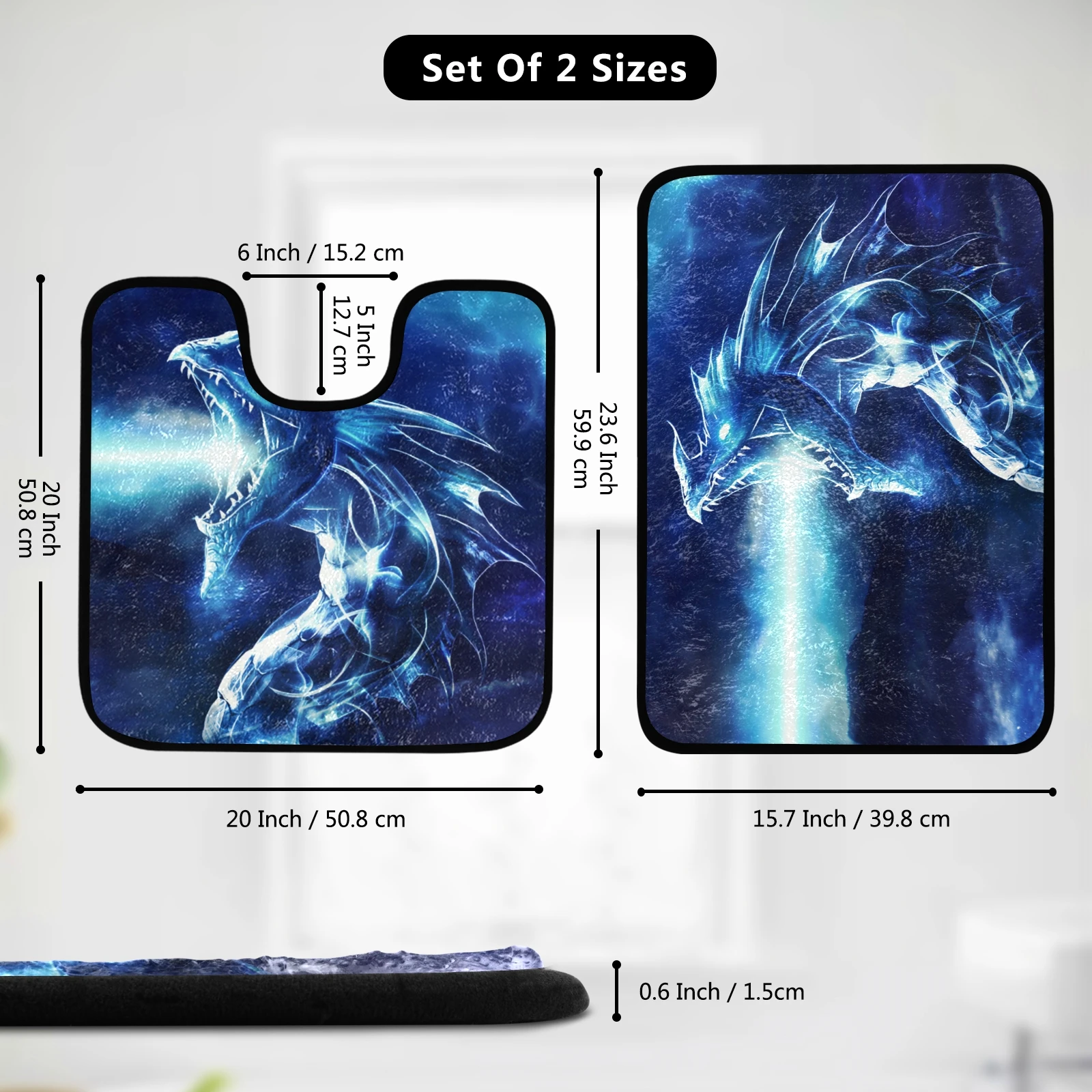 Коврики для ванной с принтом волка 2 шт./комплект | Дом и сад