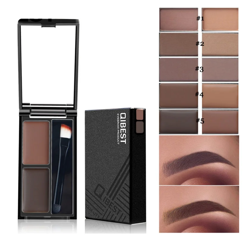2 Цвета Матовая пудра для бровей Палитра коричневый черный макияж натуральный