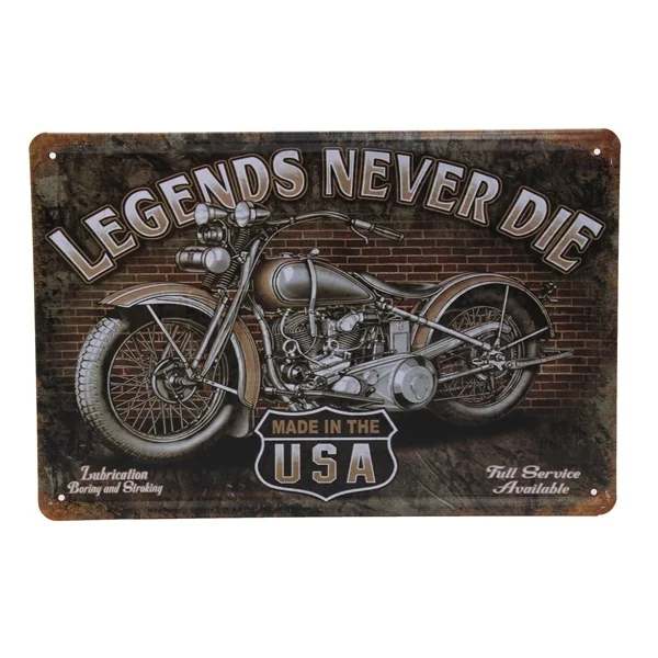 

Vintage Metal Tin Sign Legend Never Die