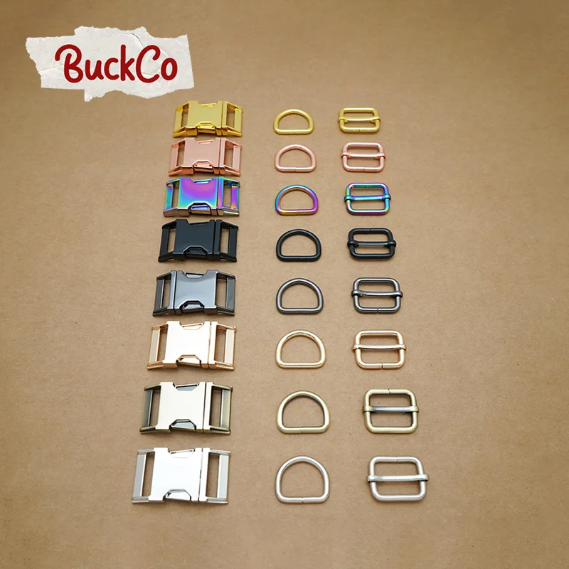 Retailing(metal buckle+adjust buckle+D ring)DIY dog collar 25mm webbing sewing accessory high quality plated buckle 8 colours | Дом и сад