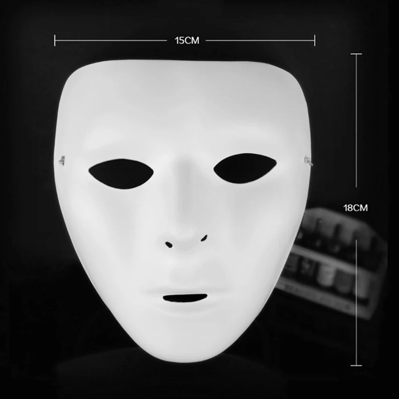 DIY белая маска Бумага полный уход за кожей лица оперы Маскарадная однотонная