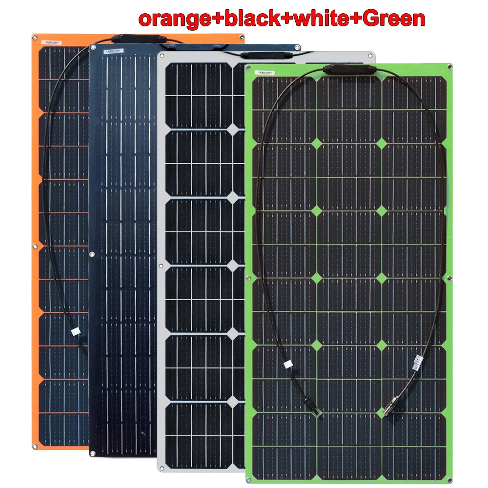 Гибкая солнечная панель 100 Вт 12 В гибкое тонкое легкое монокристаллическое