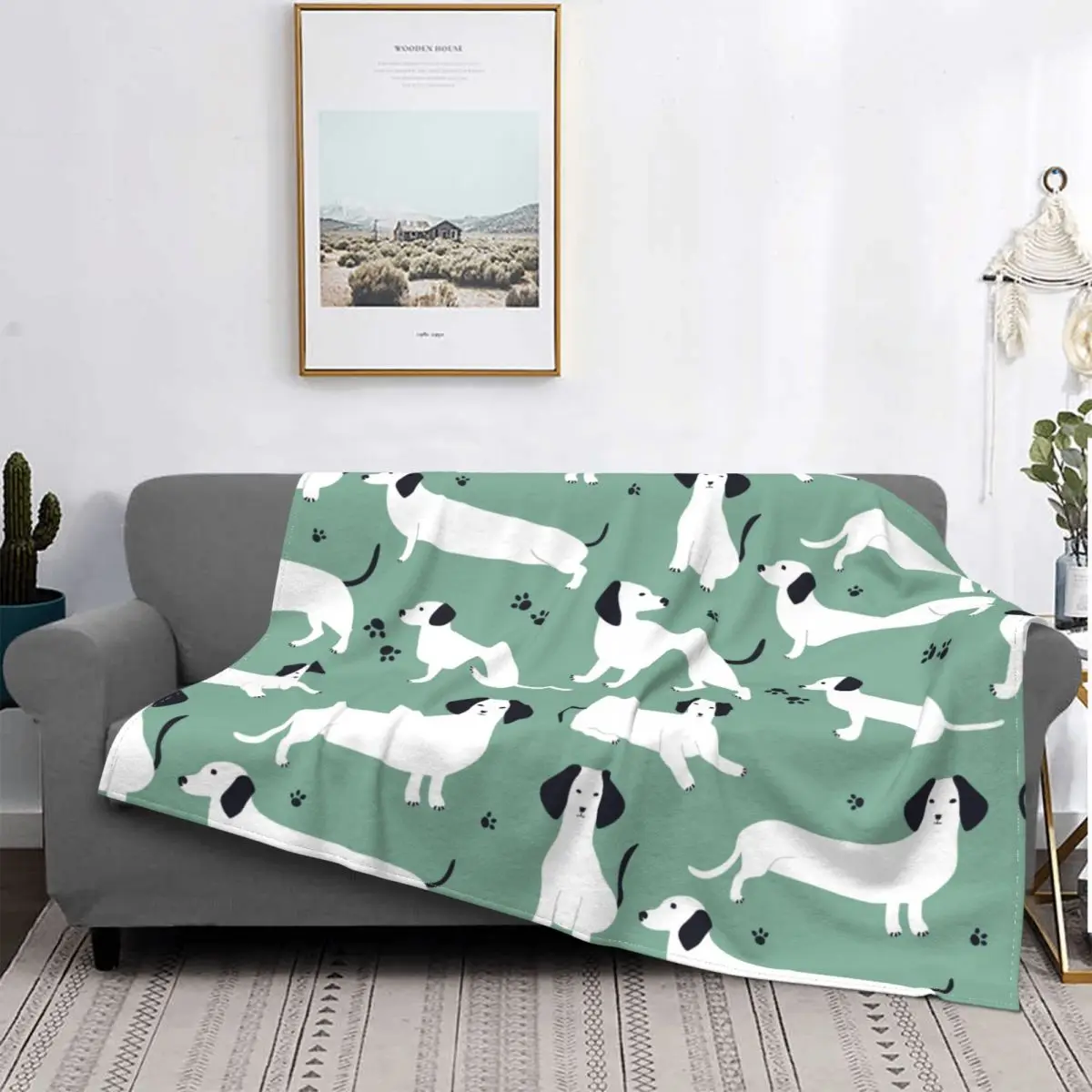 

White German Badger Dog Dachshund Velvet Throw Blanket Gift for Animal Dogs Lover Blanket for Bed Office Warm Plush Thin Quilt