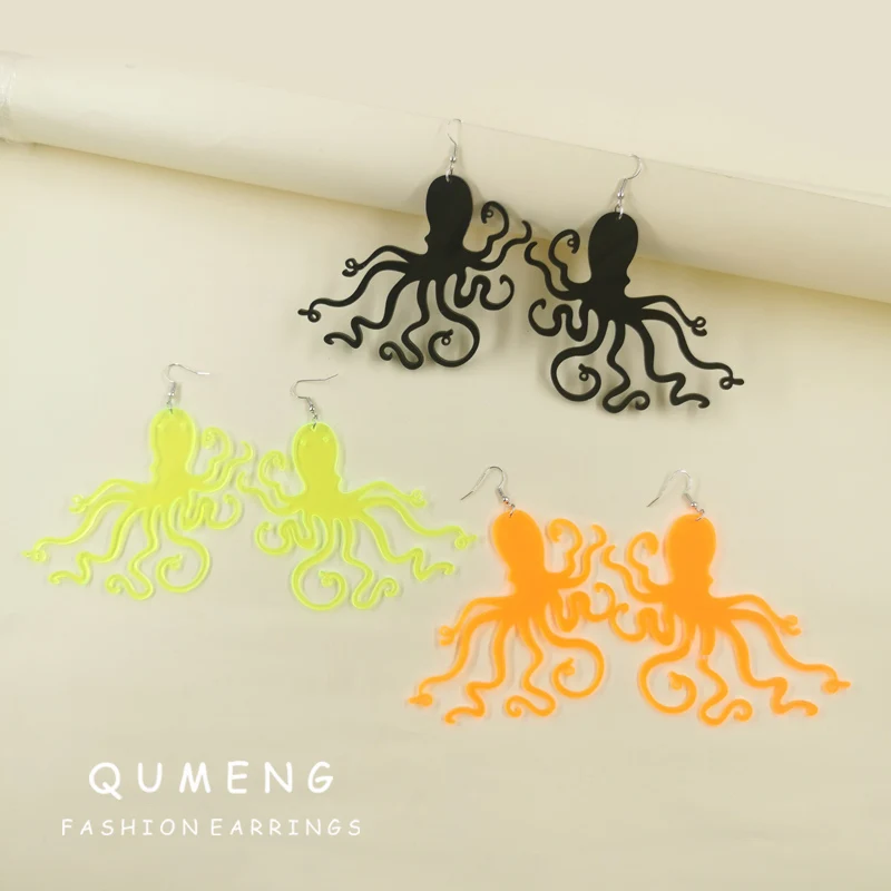 

Большие акриловые серьги QUMENG Design Colorfu в стиле панк, Диабло, серьги в стиле хип-хоп, женская одежда, изящные украшения на каждый день