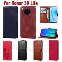 flip cover for honor 50 lite case leather wallet magnetic card stand phone protective book for honor 50lite case etui hoesje bag