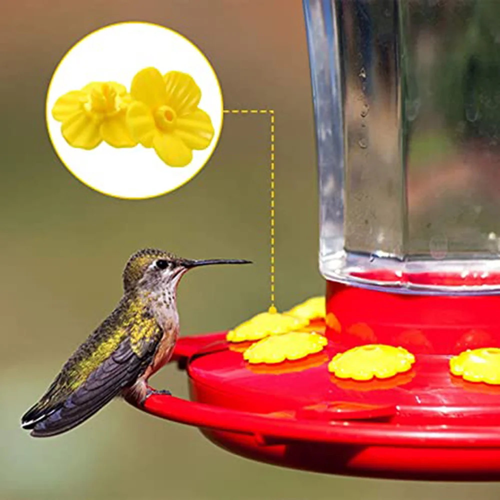 

10PCS Flowers Feeding Ports Hanging Hummingbird Feeders Replacement Parts Supply Replaceable Bird Feeders Accessories