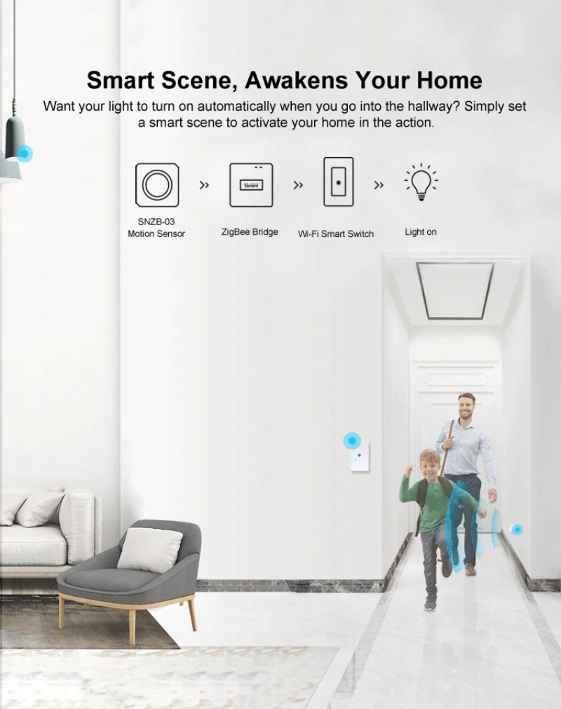 При заказе 1 10 штук SONOFF ZigBee движения Сенсор SNZB 03 человеческого тела PIR дома Смарт
