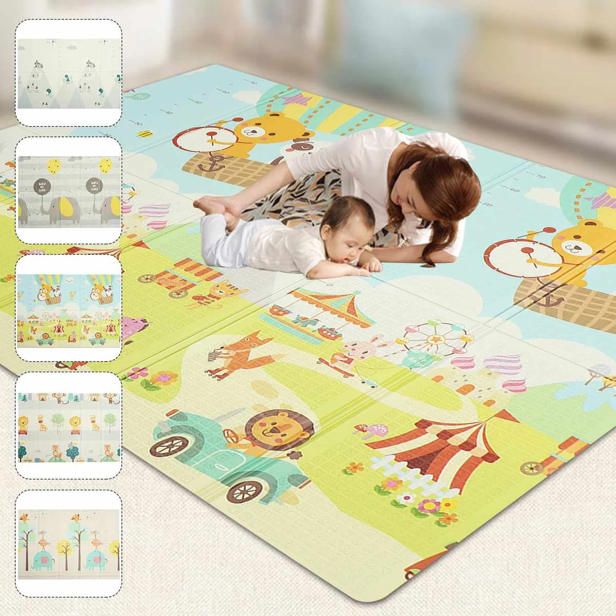 

Foldable Baby Crawling Play Mat 200x150cm Thicked XPE Play Mat Dual-use Rug Floor Carpet Waterproof Climbing Mat Pad Playmat