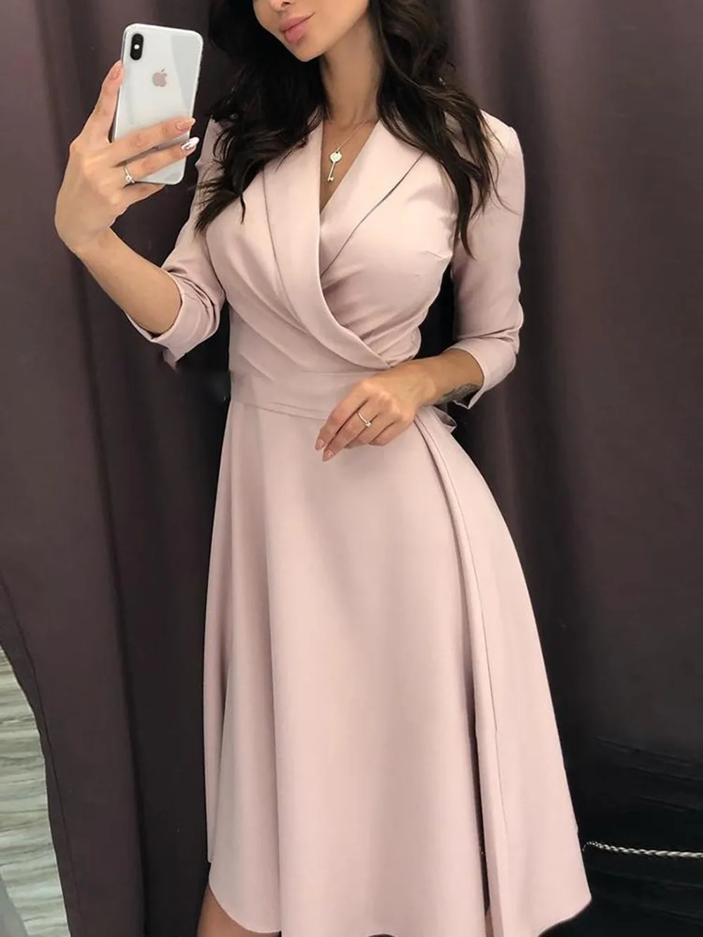 2019 костюм-платье осеннее летнее платье для вечеринки женское с отворотом Халаза