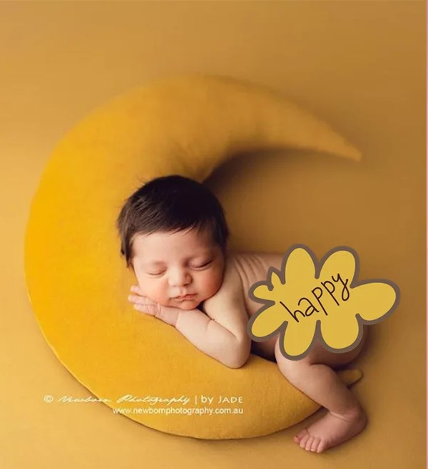 Accesorios de fotograf&iacute;a para reci&eacute;n nacido, almohadas de luna, estrellas, sesi&oacute;n de beb&eacute;, estudio de fotograf&iacute;a, accesorios de pose-3