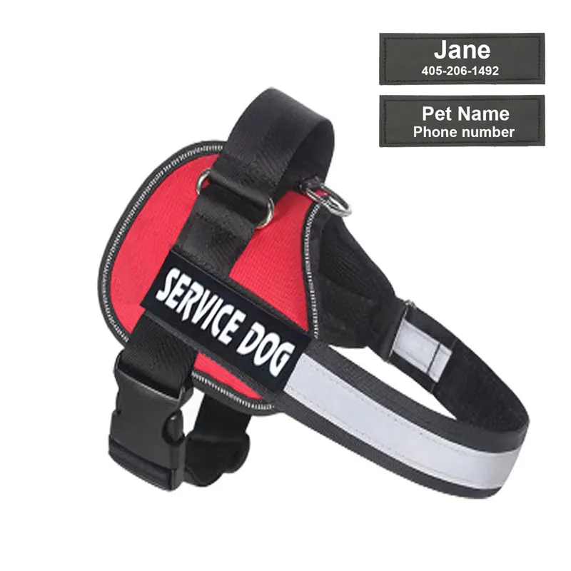 

Adjustable Nylon Dog Harness Reflective Dog Collar Personalized Dogs Harness and Leash Set Dogs Vest ID Custom Patch Walking