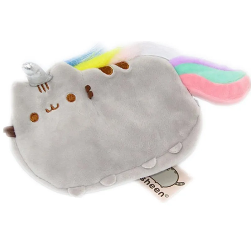 Чехол карандаш с радужным хвостом и единорогом для девочек милый плюшевый