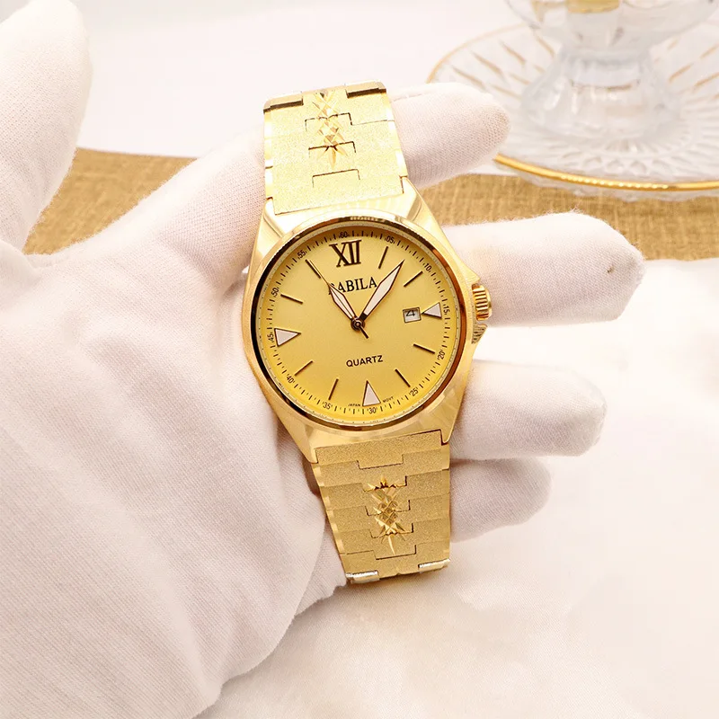 2021 New Vietnam Alluvial Gold Big Dial with Luminous Male Table 24 K Gold Don't Rub Off AM Style Watch luxury watch enlarge