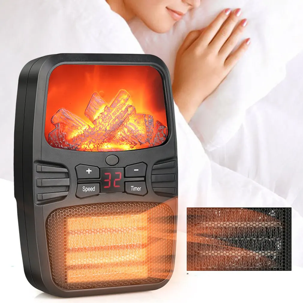 

Mini 3d Simulation Flame Heater Fast Hot Portable Air Conditioning Fan Home Desktop Heater New EU/US