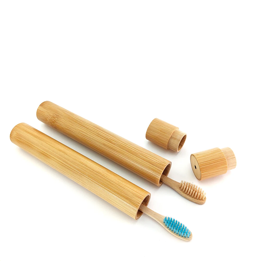 

1pc Rainbow Toothbrush +1pc Bamboo Tube Eco Friendly Natural Bamboo Toothbrush Travel Case Soft Head Teeth Brush 2pc Packing